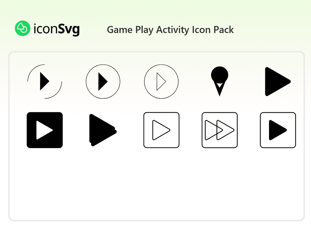 Game Play Activity Icon Pack