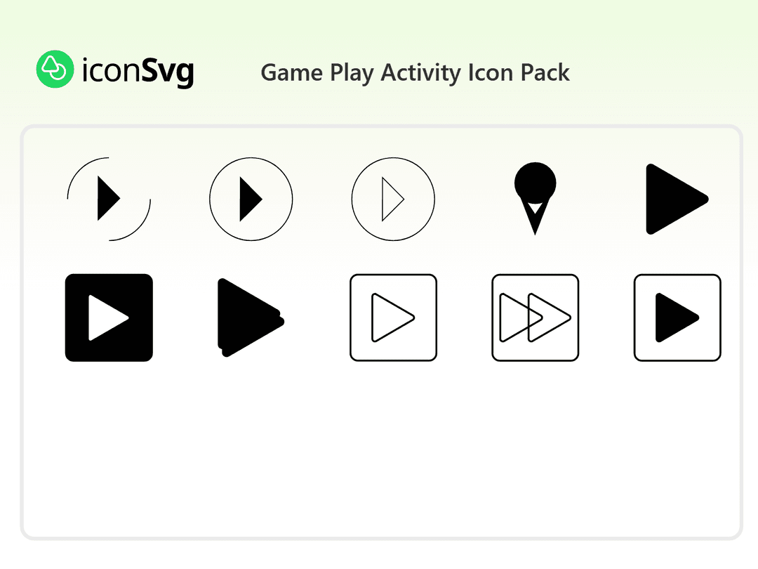Game Play Activity SVG Icon Pack
