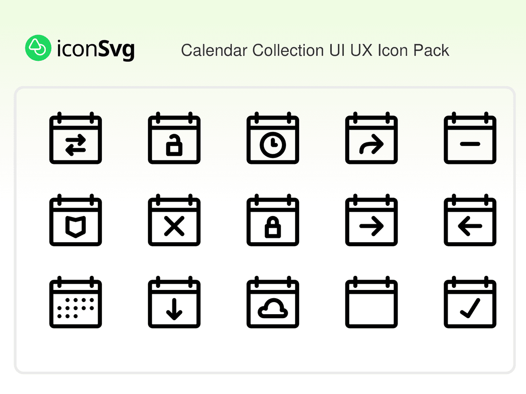 Calendar Collection UI UX Icon Pack