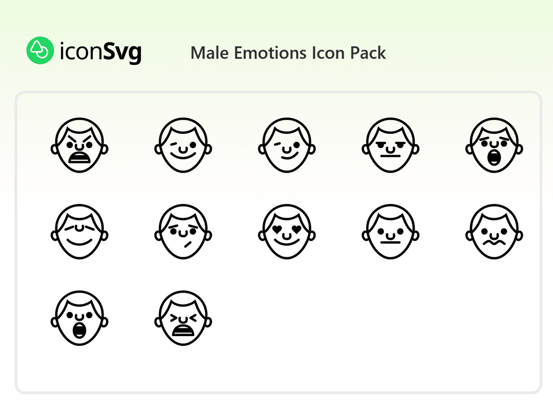 Свободный набор значков Эмоции мужчин