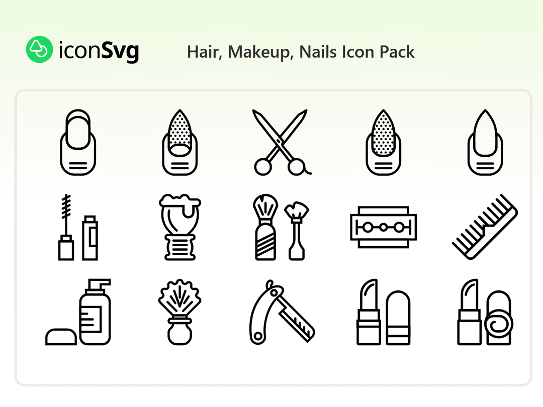 Hair, Makeup, Nails Icon Pack