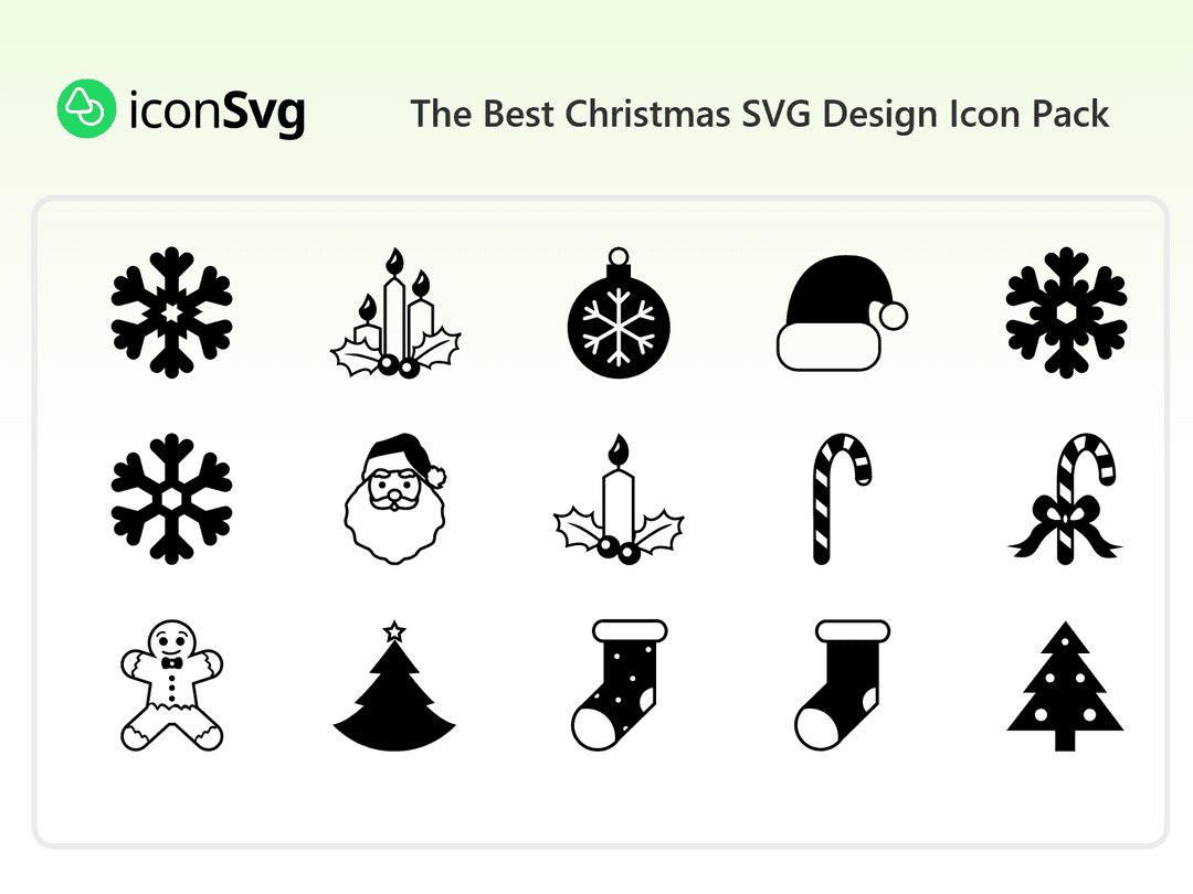 Free The Best Christmas SVG Design Icon Pack