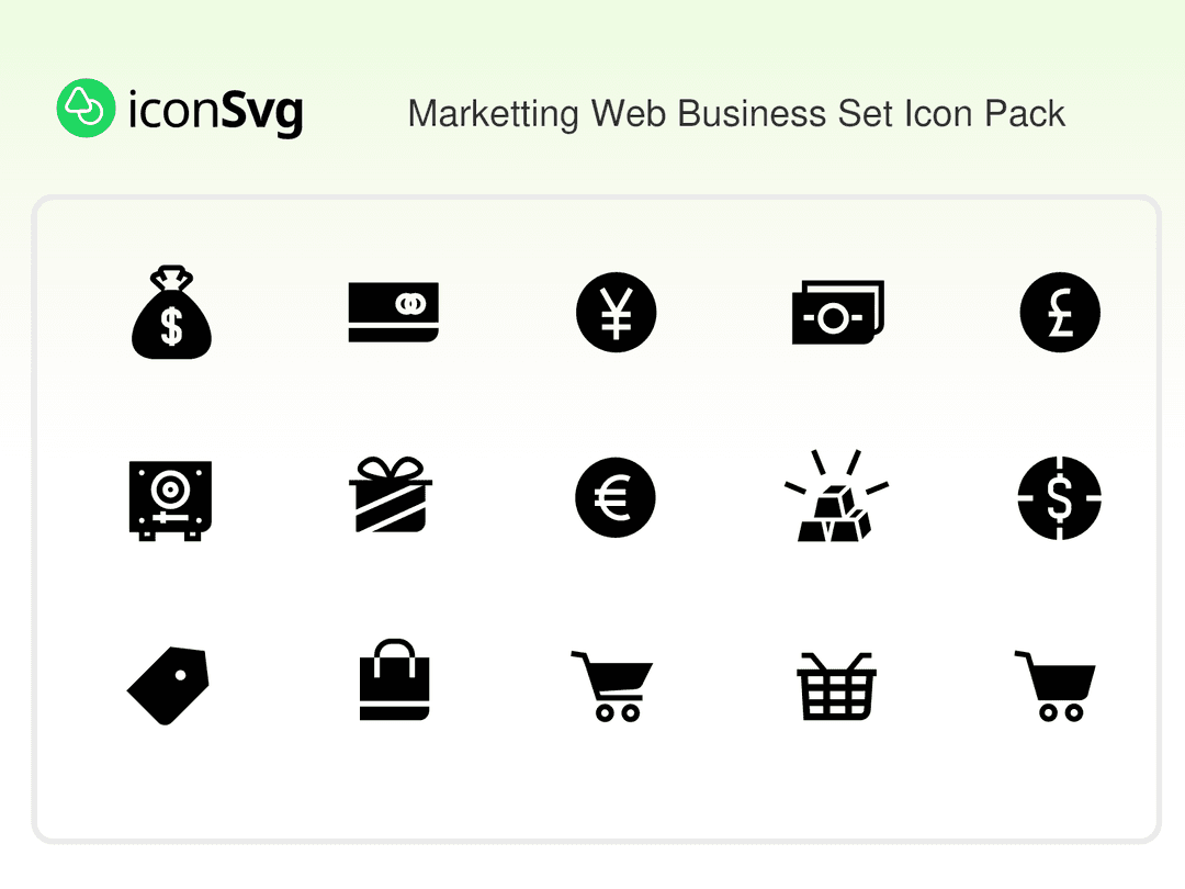 Markierungs-Web-Business-Set SVG Symbol paket