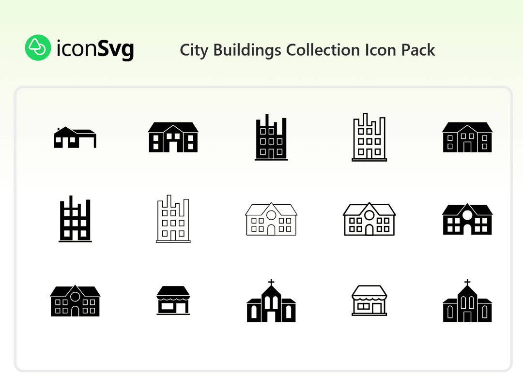 City Buildings Collection Icon Pack
