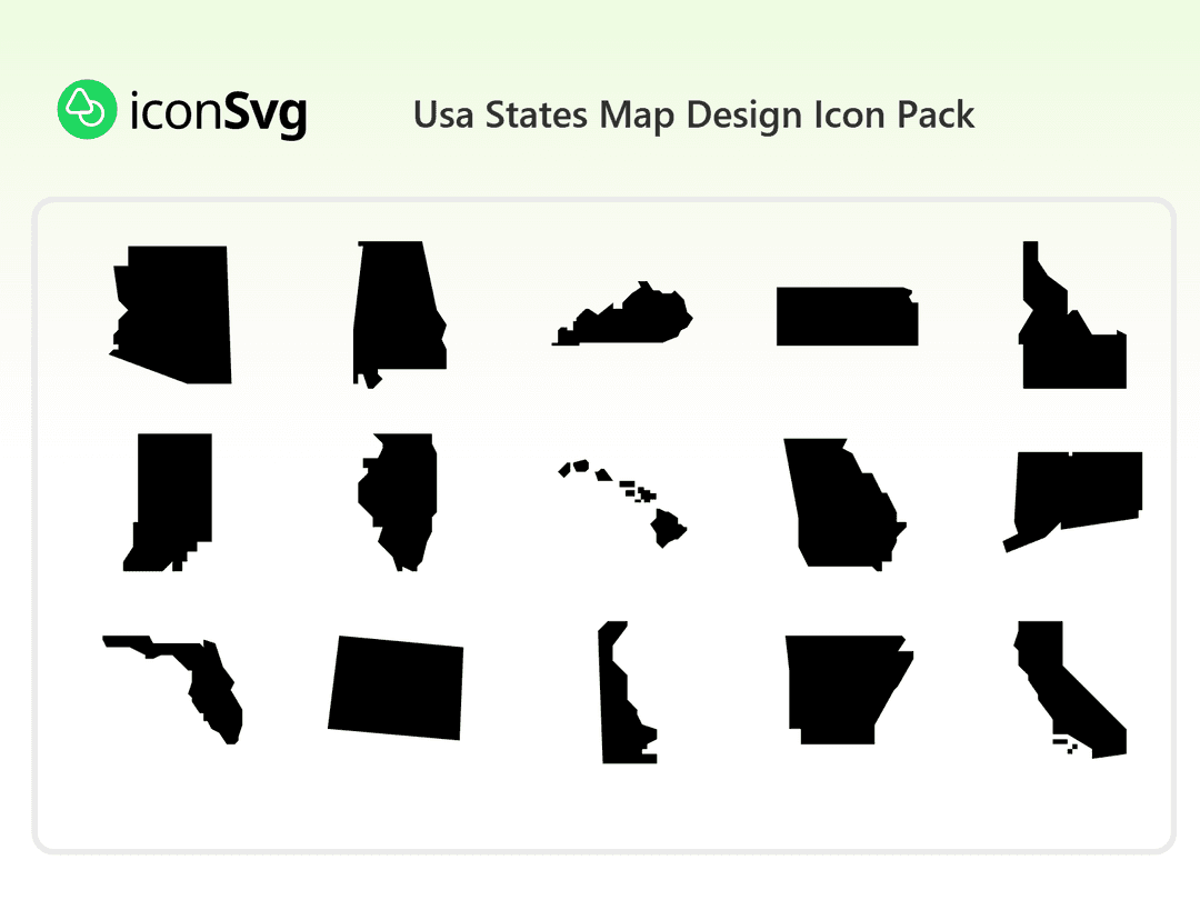 Usa States Map Design Icon Pack