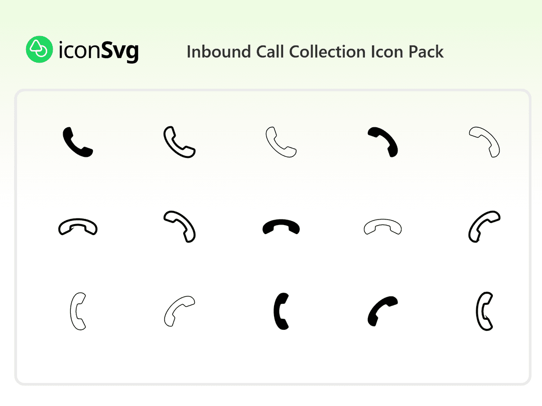 Gelen Çağrı Koleksiyonu SVG ikon Paketi