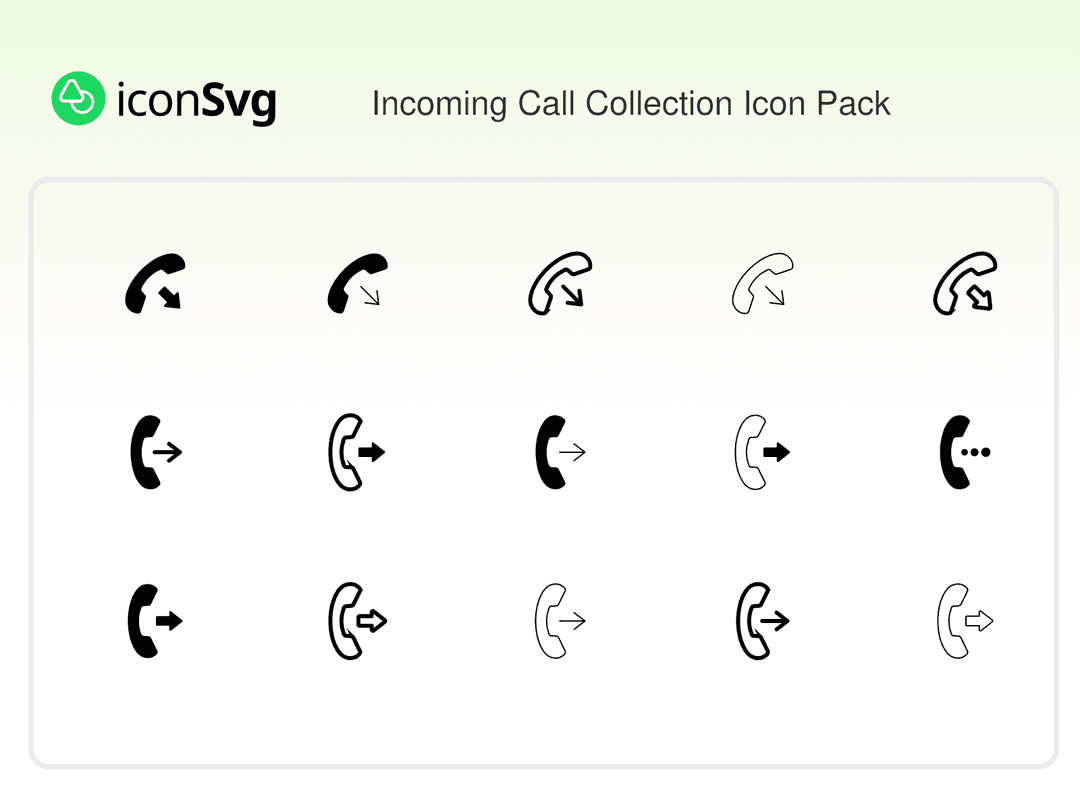 Incoming Call Collection Icon Pack