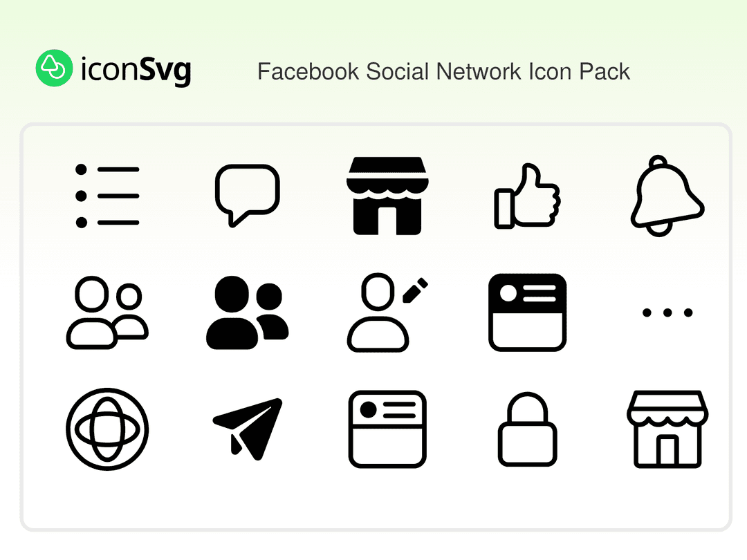 Facebook Sosyal Ağı SVG ikon Paketi