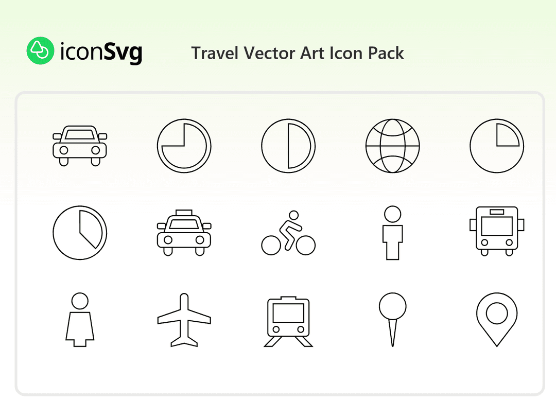 Travel Vector Art SVG Icon Pack