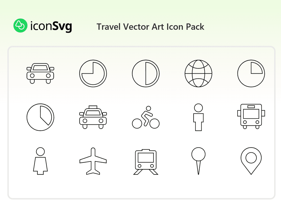 Свободный набор значков Путешествие Вектор Искусство