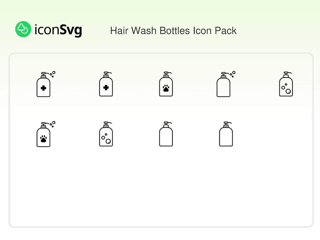 Hair Wash Bottles Icon Pack