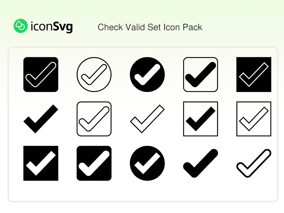 Gültigen Satz prüfen SVG Symbol paket
