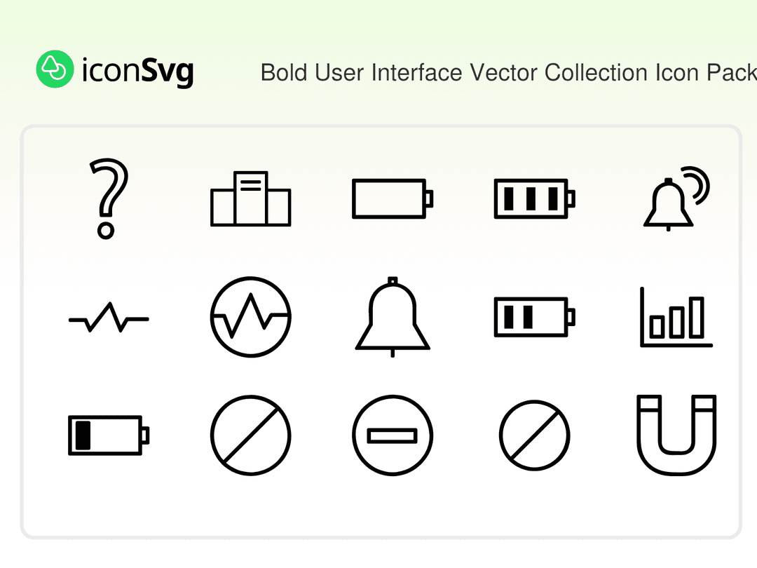 Bold User Interface Vector Collection Icon Pack