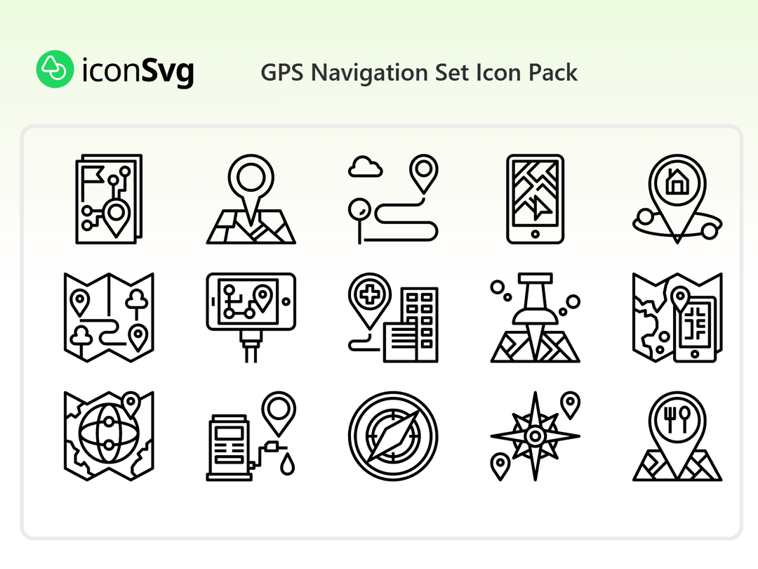 GPS Navigation Set Icon Pack
