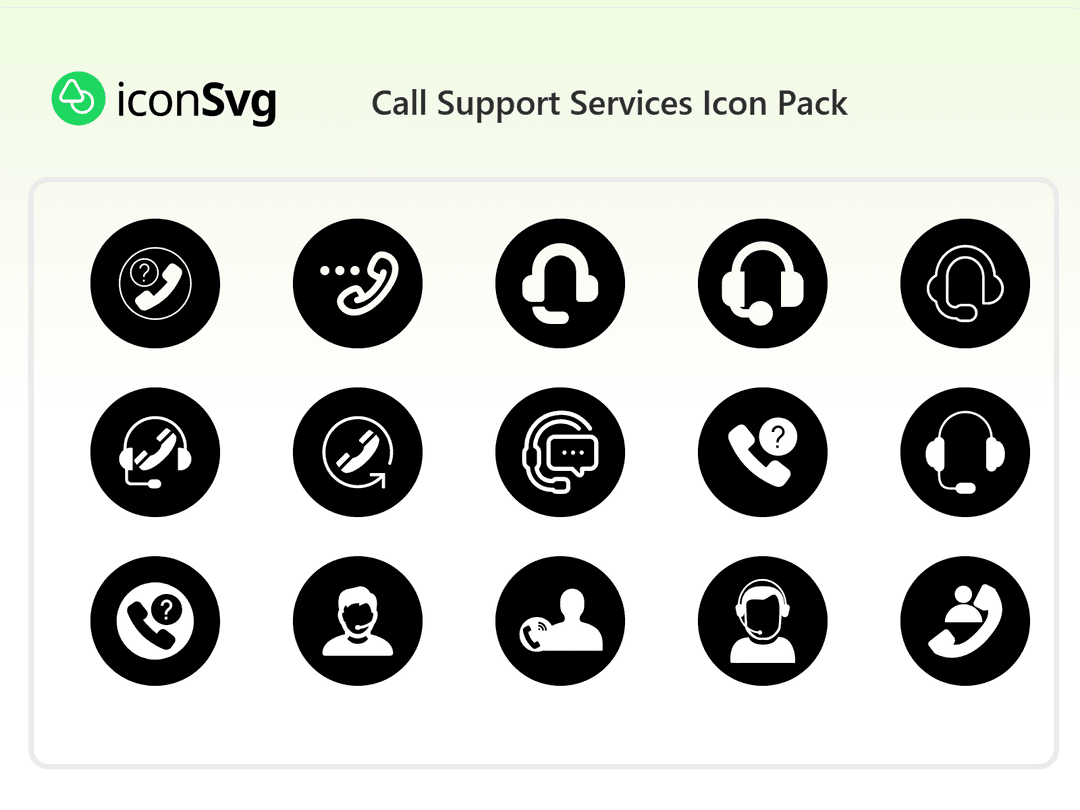 Call Support Services Icon Pack