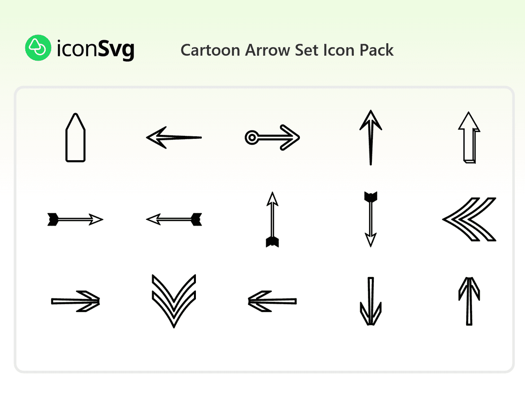 Cartoon Arrow Set Icon Pack