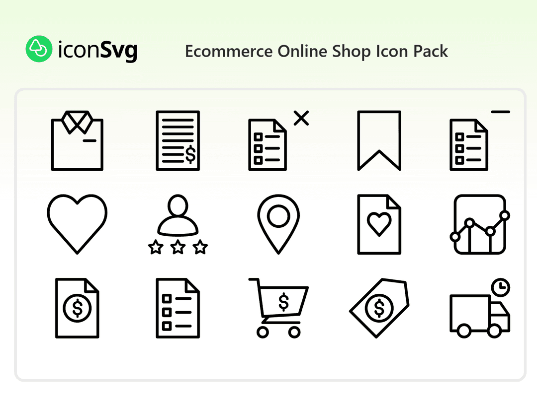 Ecommerce Online Shop Icon Pack