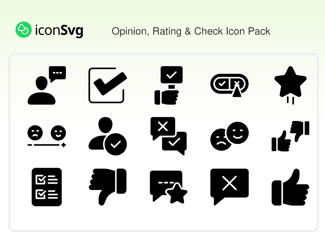 Opinion, Rating & Check Icon Pack