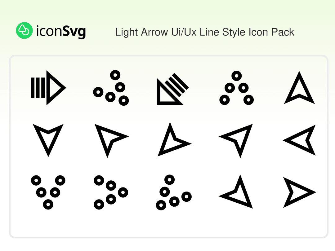 Light Arrow Ui/Ux Line Style Icon Pack