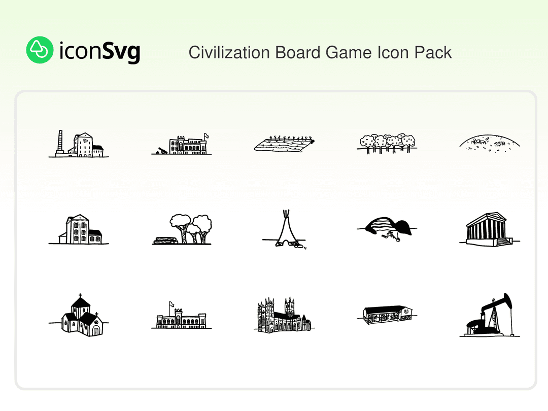 Civilization Board Game SVG Icon Pack
