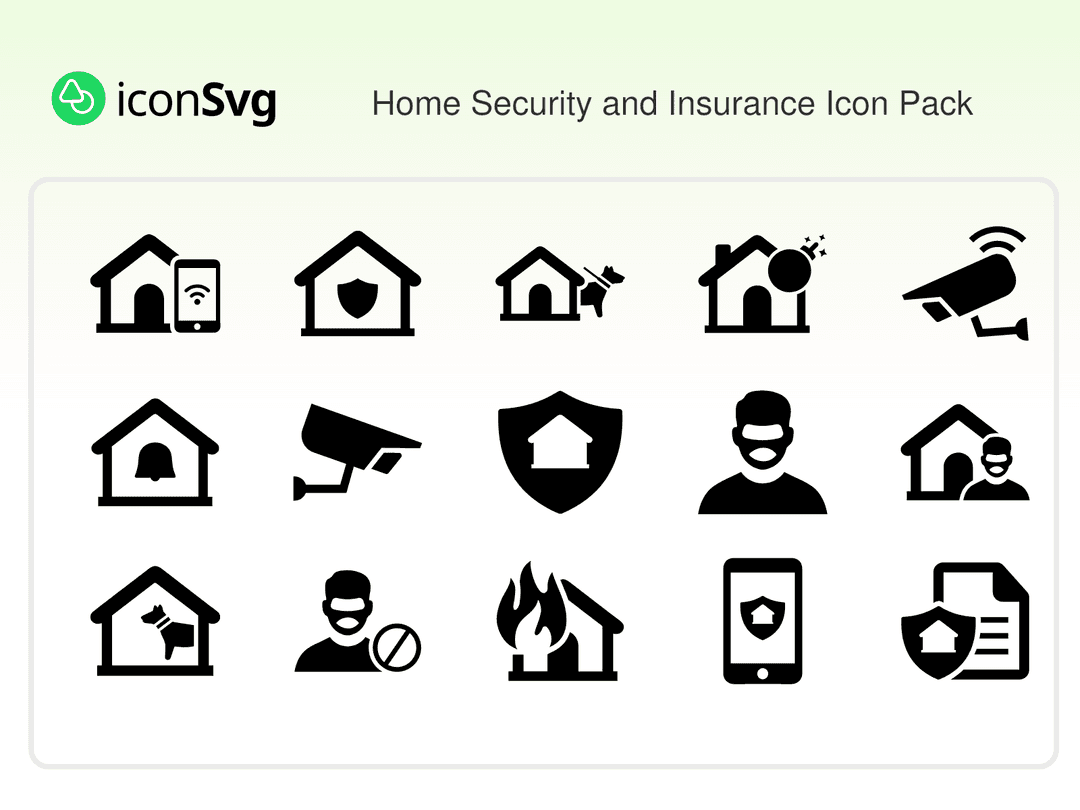 Home Security and Insurance Icon Pack