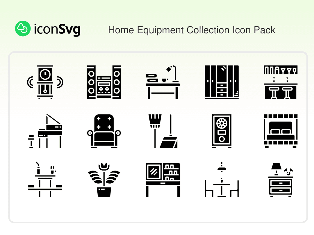 Home Equipment Collection Icon Pack