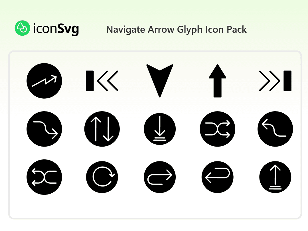 Pfeil glyphen navigieren Symbol paket