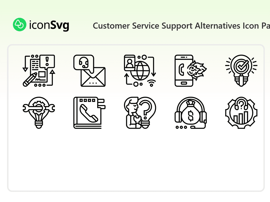 Alternativen für den Kundendienst Symbol paket