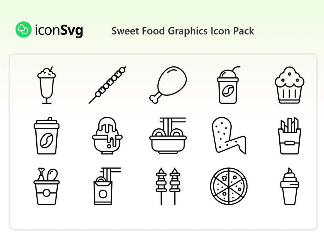 Свободный набор значков Сладкие рисунки с пищей