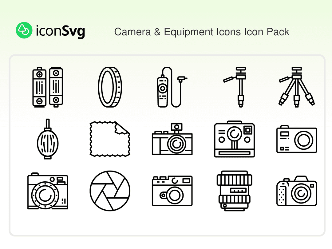 Camera & Equipment Icons Icon Pack