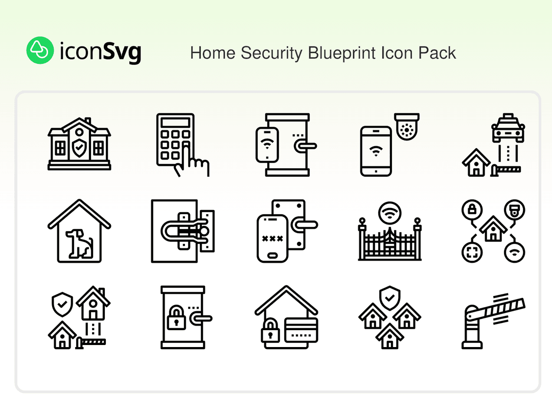 Ev Güvenlik Blueprint Simge Paketi