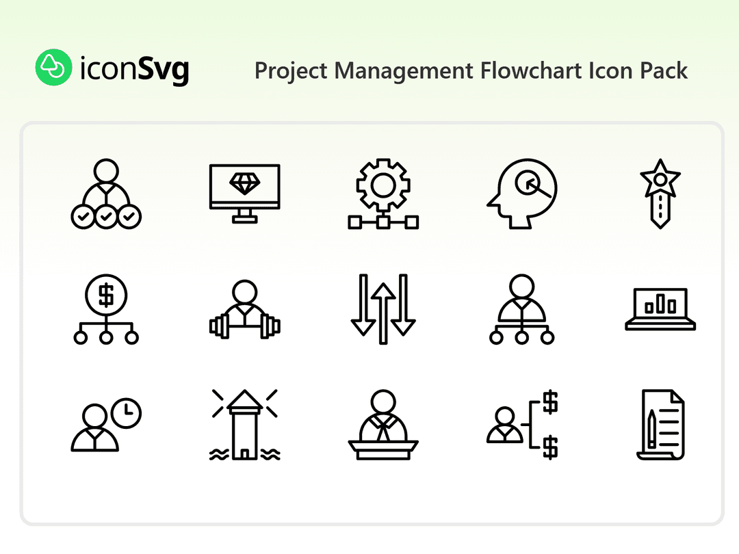 Flow Chart Project Collection Set icon