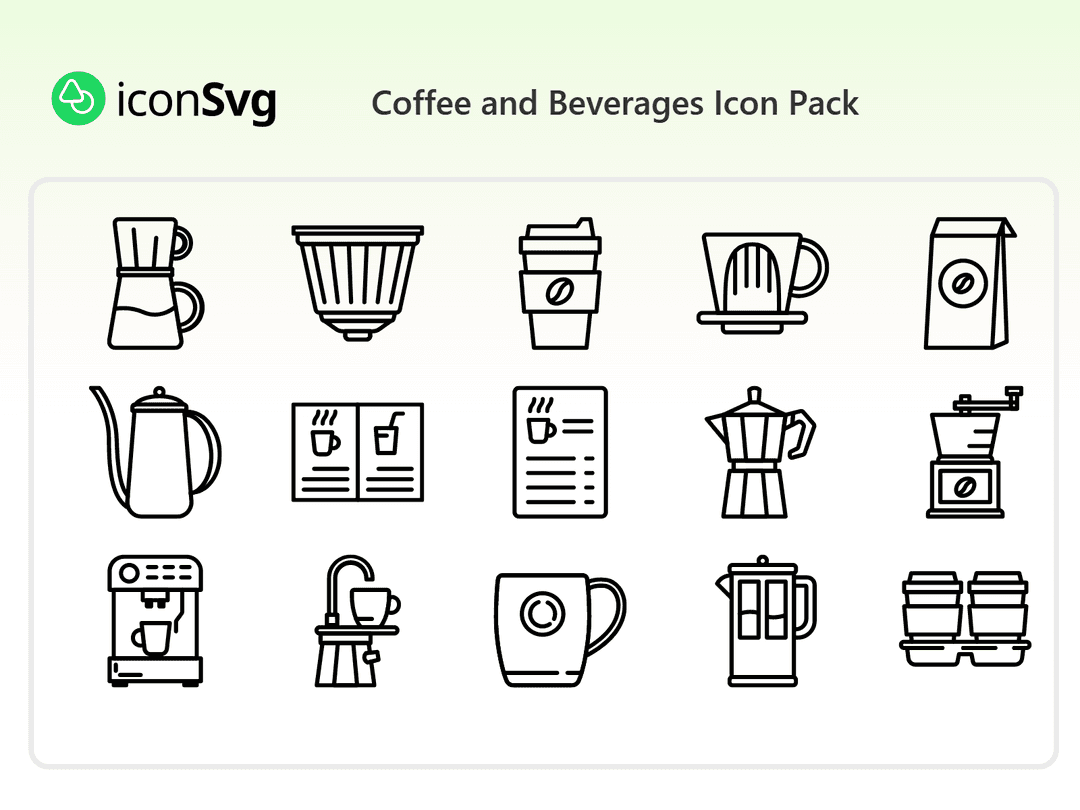 Coffee and Beverages Icon Pack