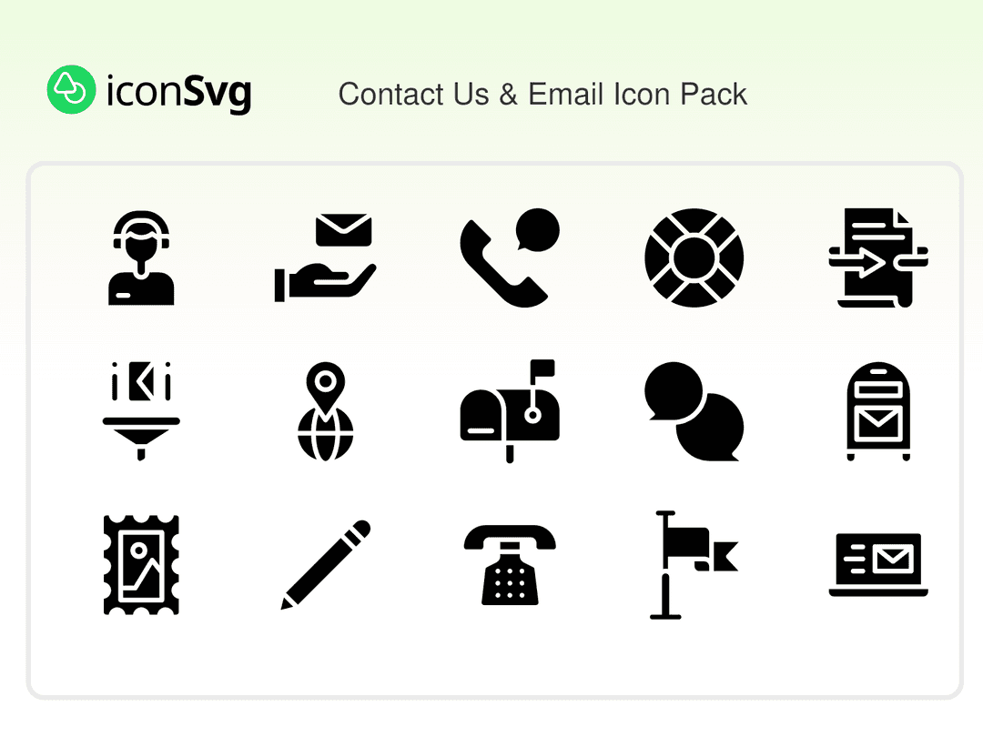 Contact Us & Email Icon Pack