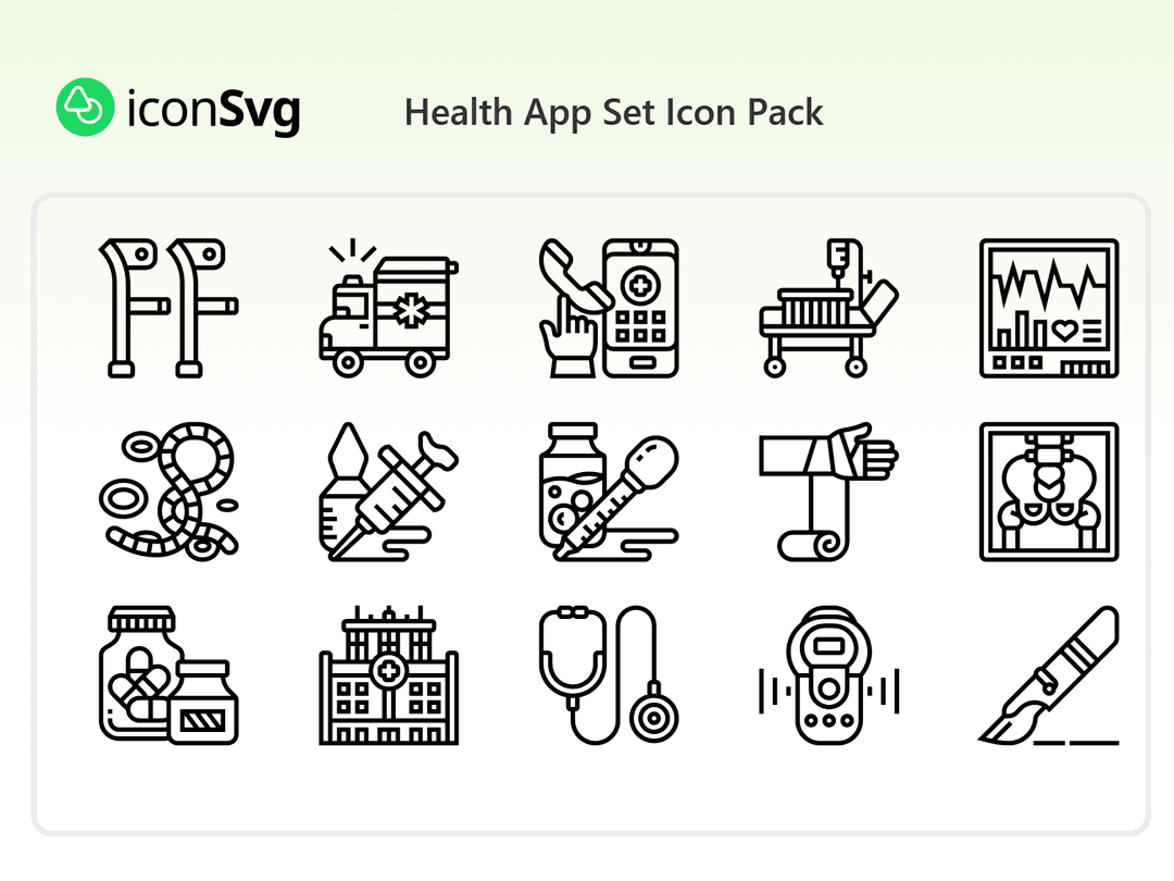 Health App Set Icon Pack