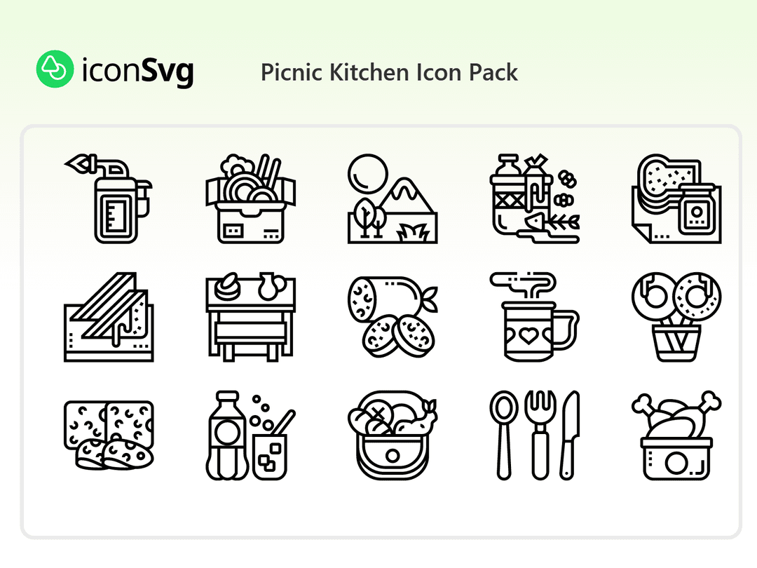 Picknickküche SVG Symbol paket