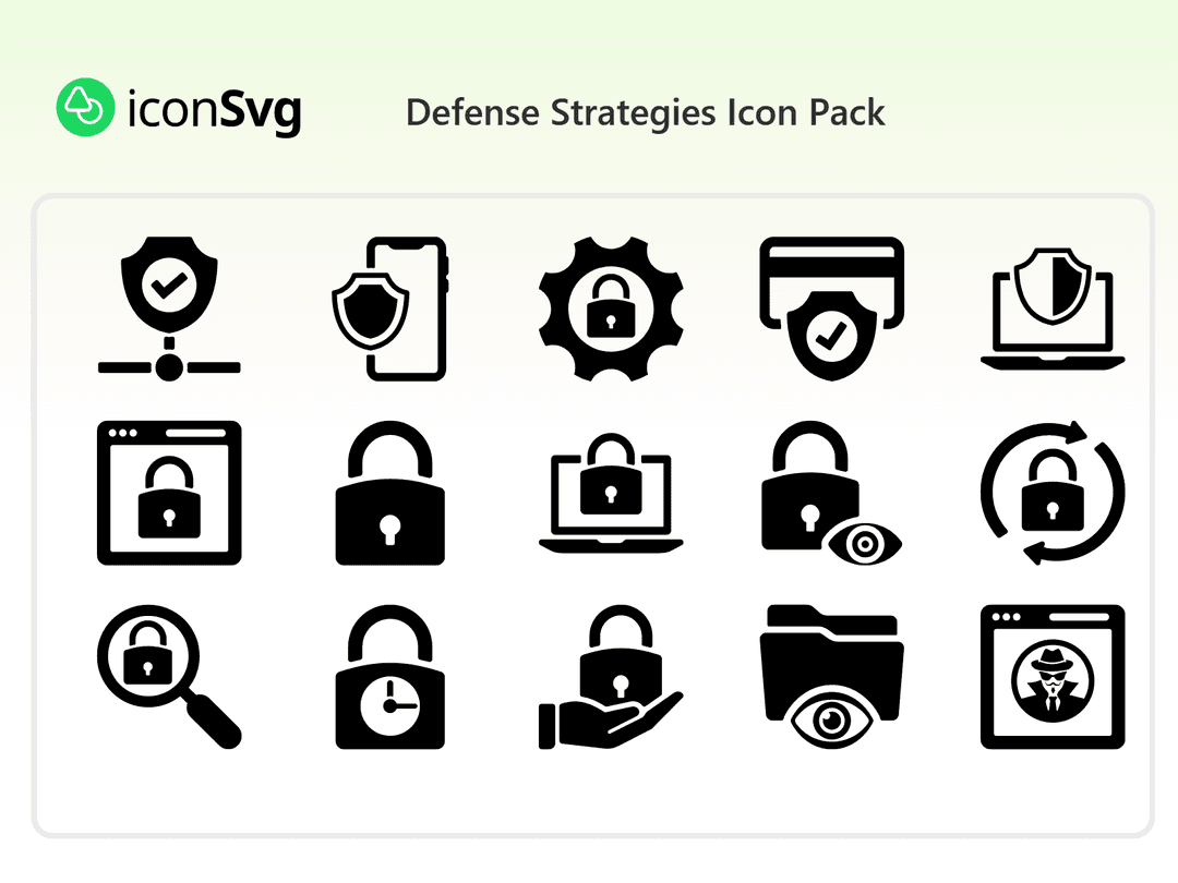 Свободный набор значков Стратегии обороны