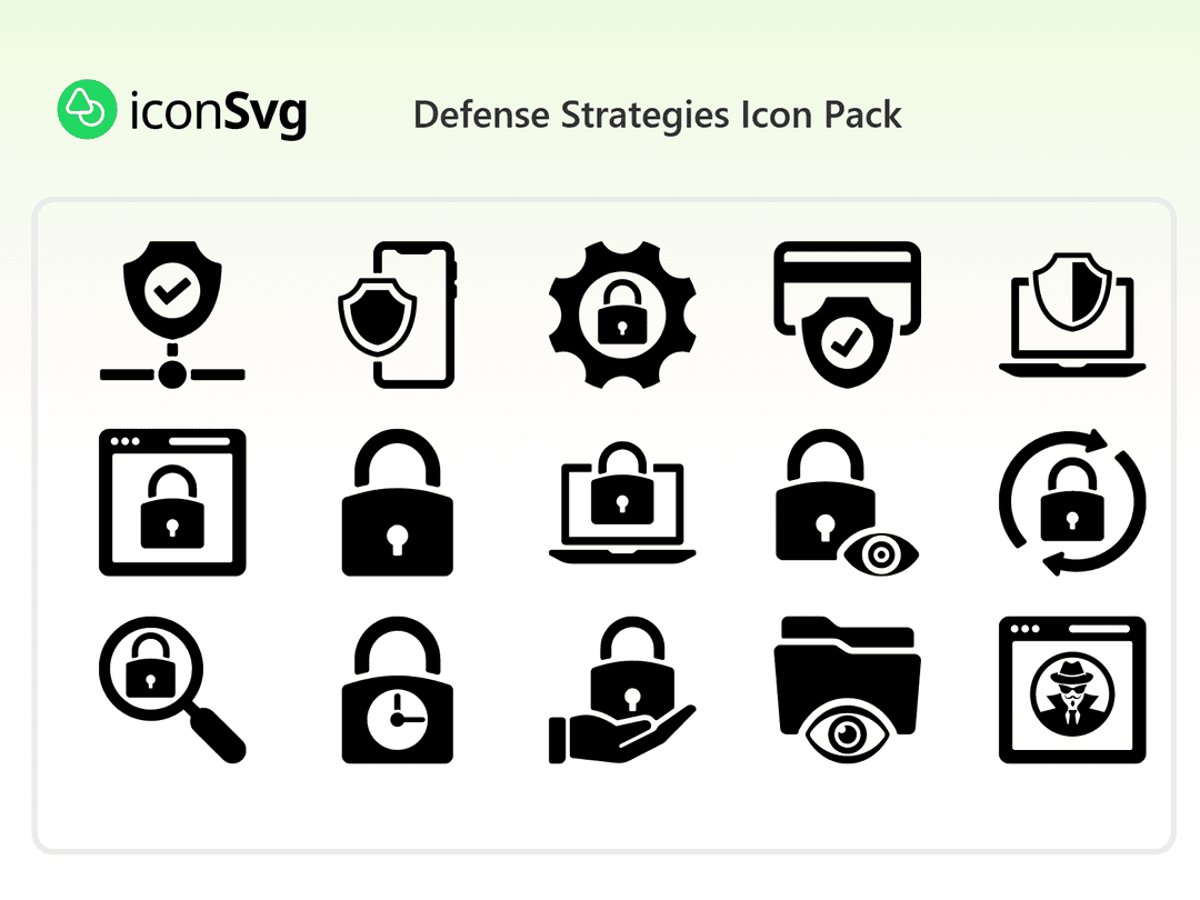 Defense Strategies SVG Icon Pack