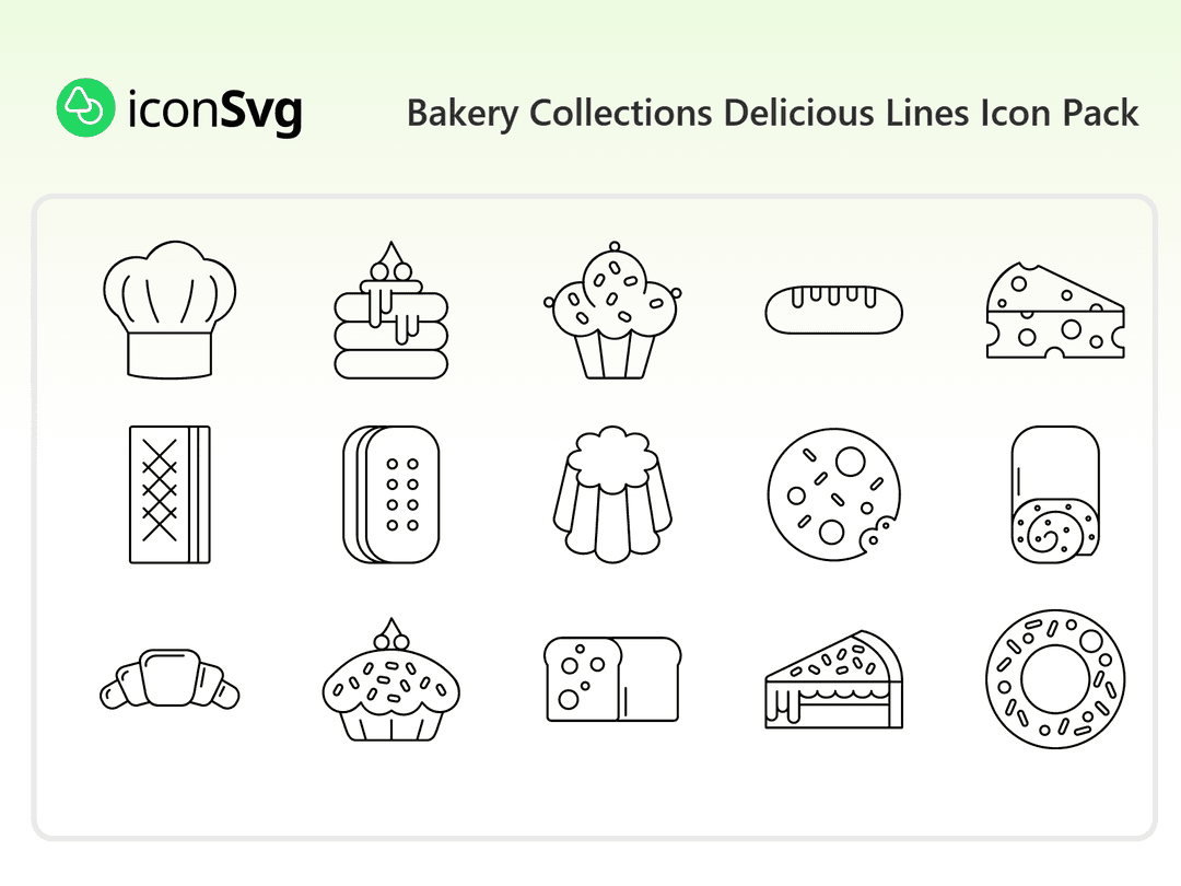 Freies Köstliche Bäckerei-Kollektionen Symbol paket