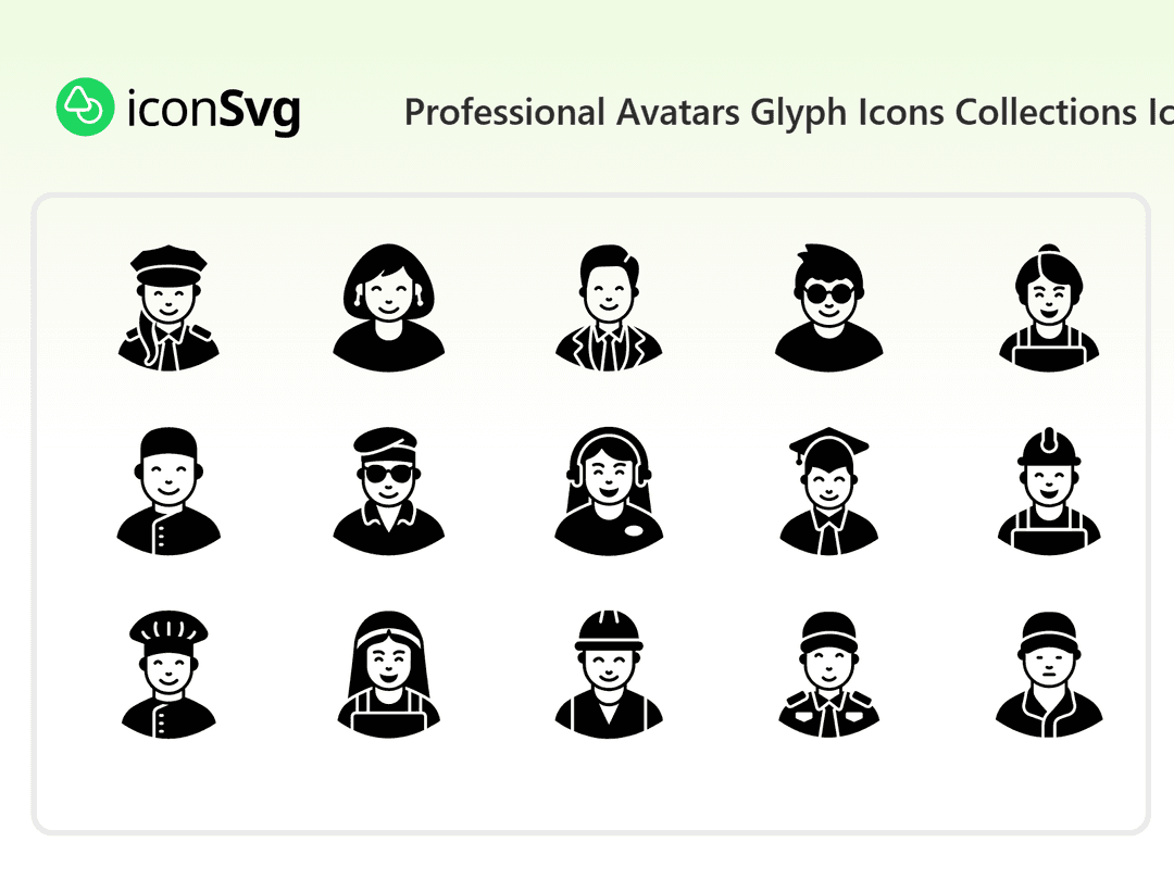 Свободный набор значков Персональные аватары глифов