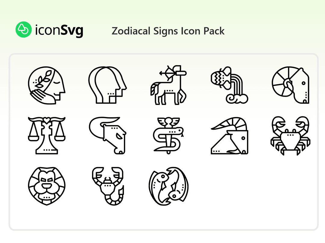 Zodiakale Zeichen SVG Symbol paket