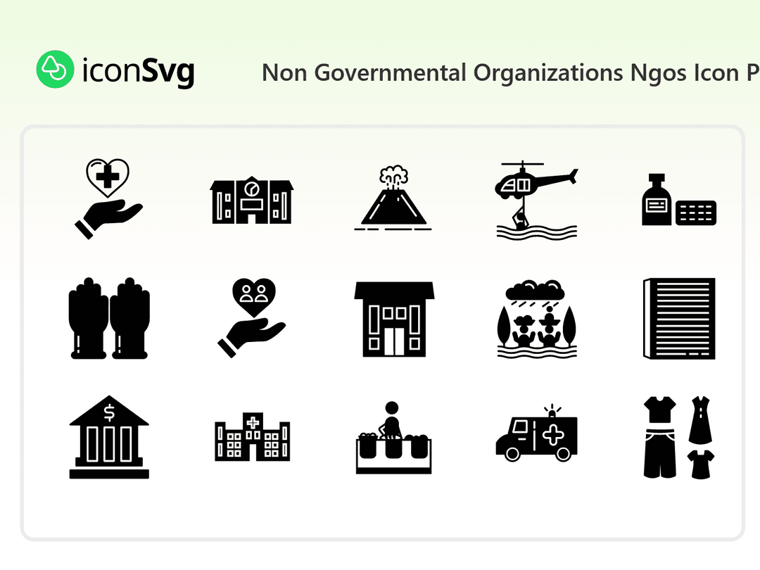 Свободный набор значков SVG Неправительственные организации < < Нгос > >