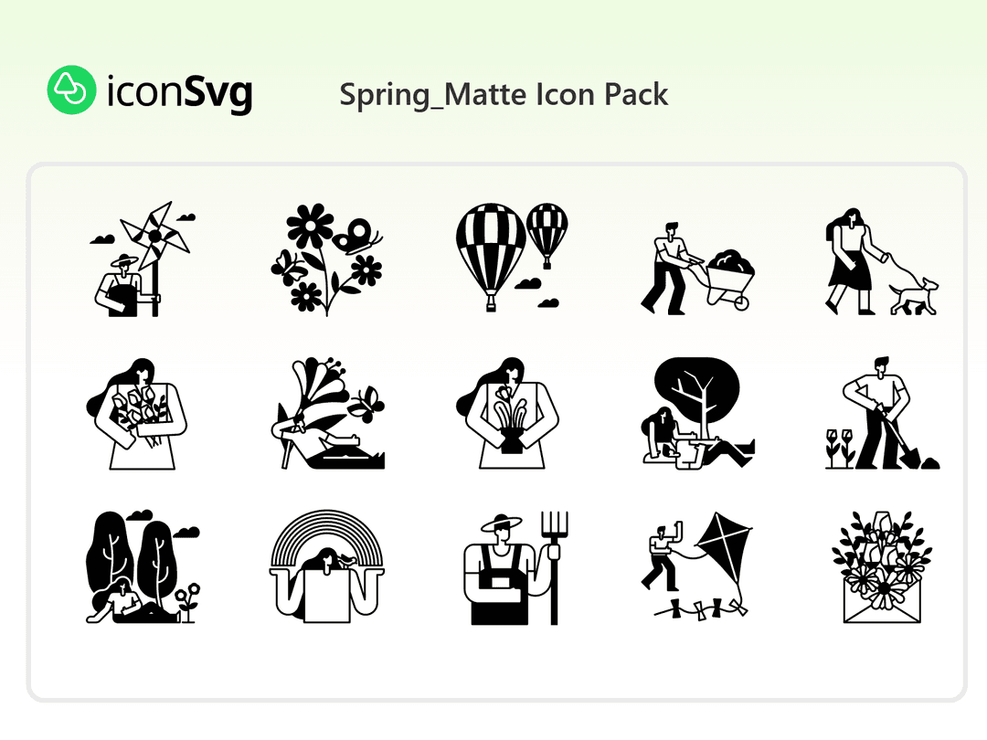 Frühling_Matte SVG Symbol paket