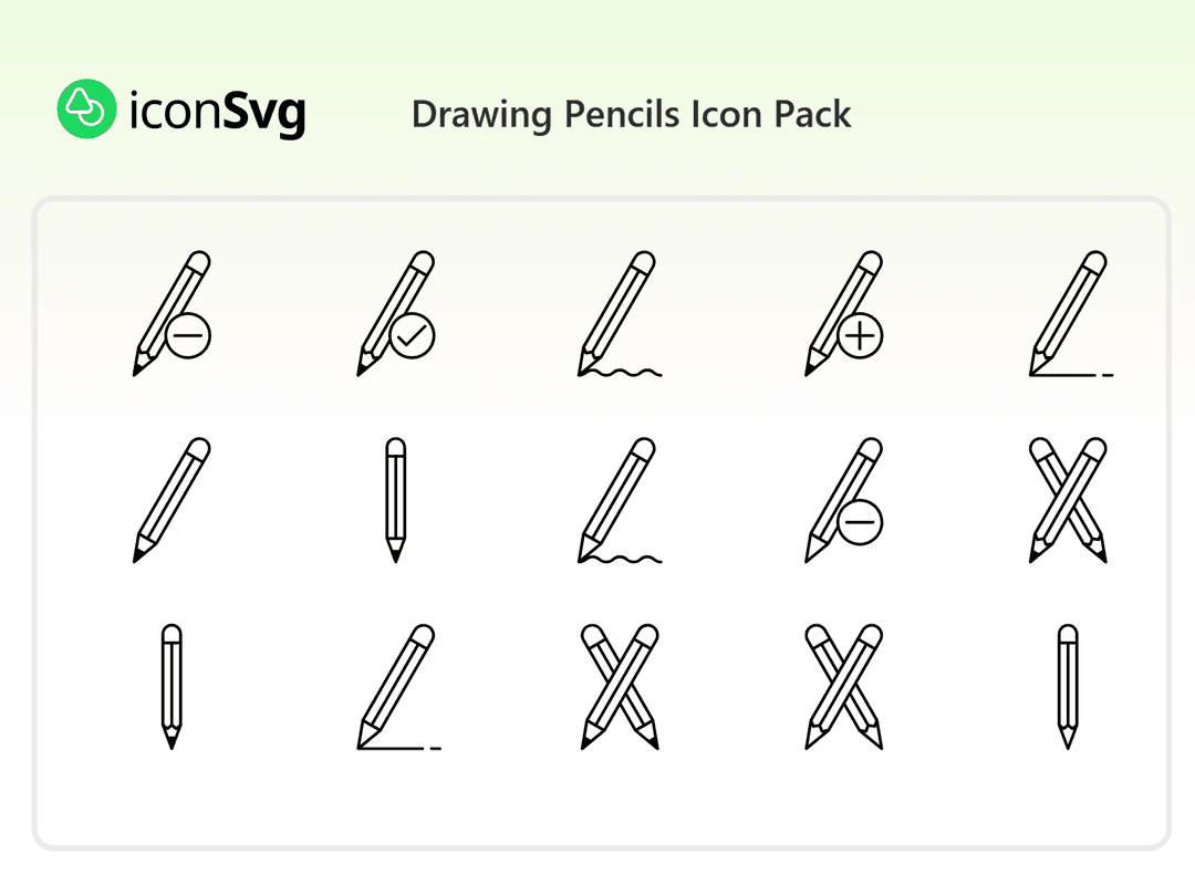 Drawing Pencils Icon Pack