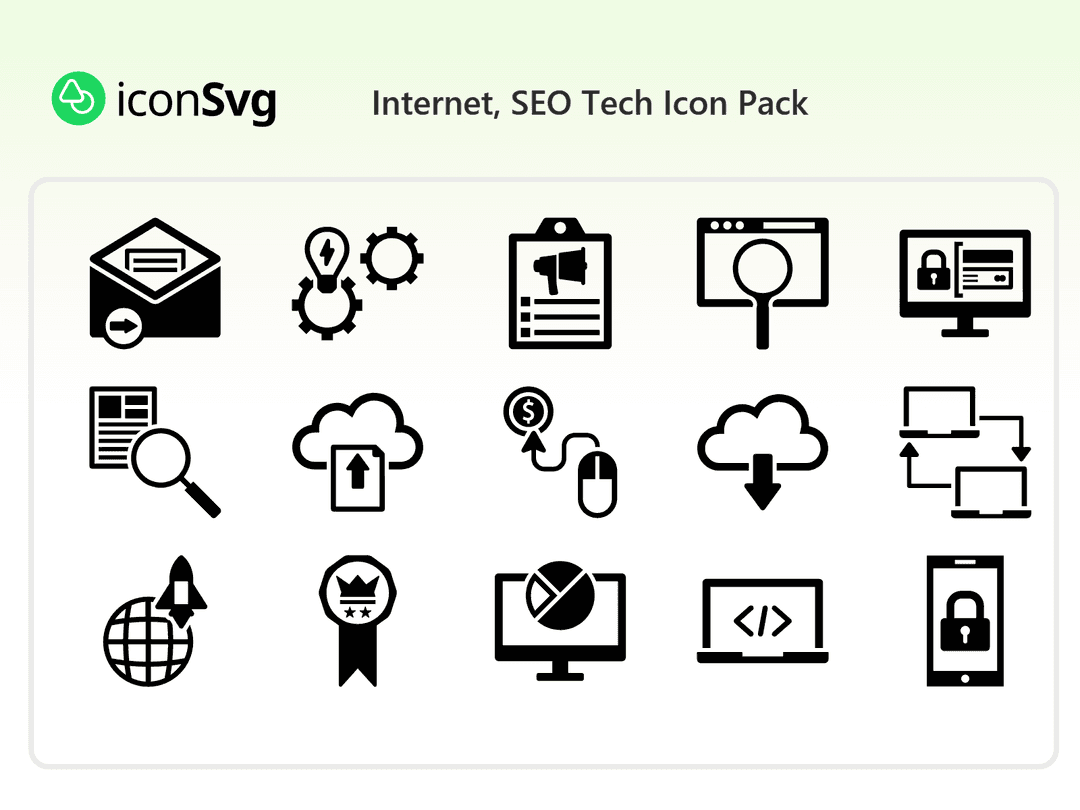 Internet, SEO Tech Icon Pack