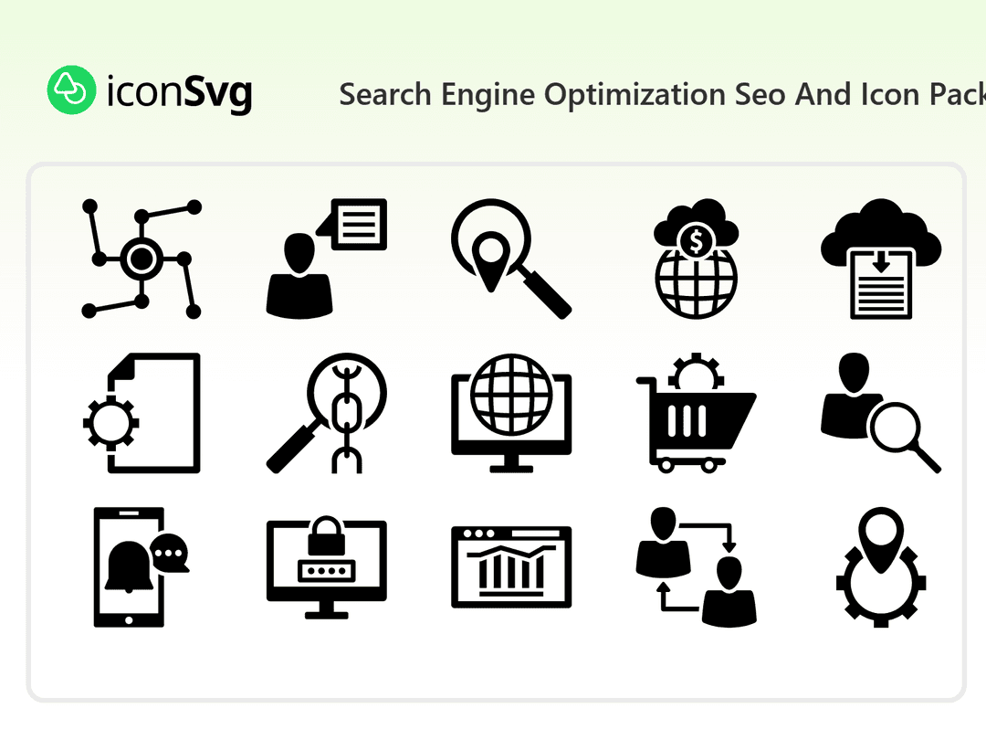 Arama Motoru Optimizasyonu Seo Ve SVG ikon Paketi