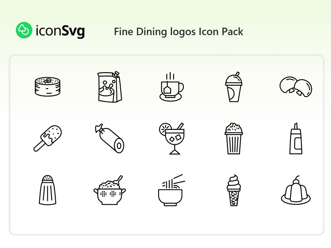 Fine Dining logos SVG Icon Pack