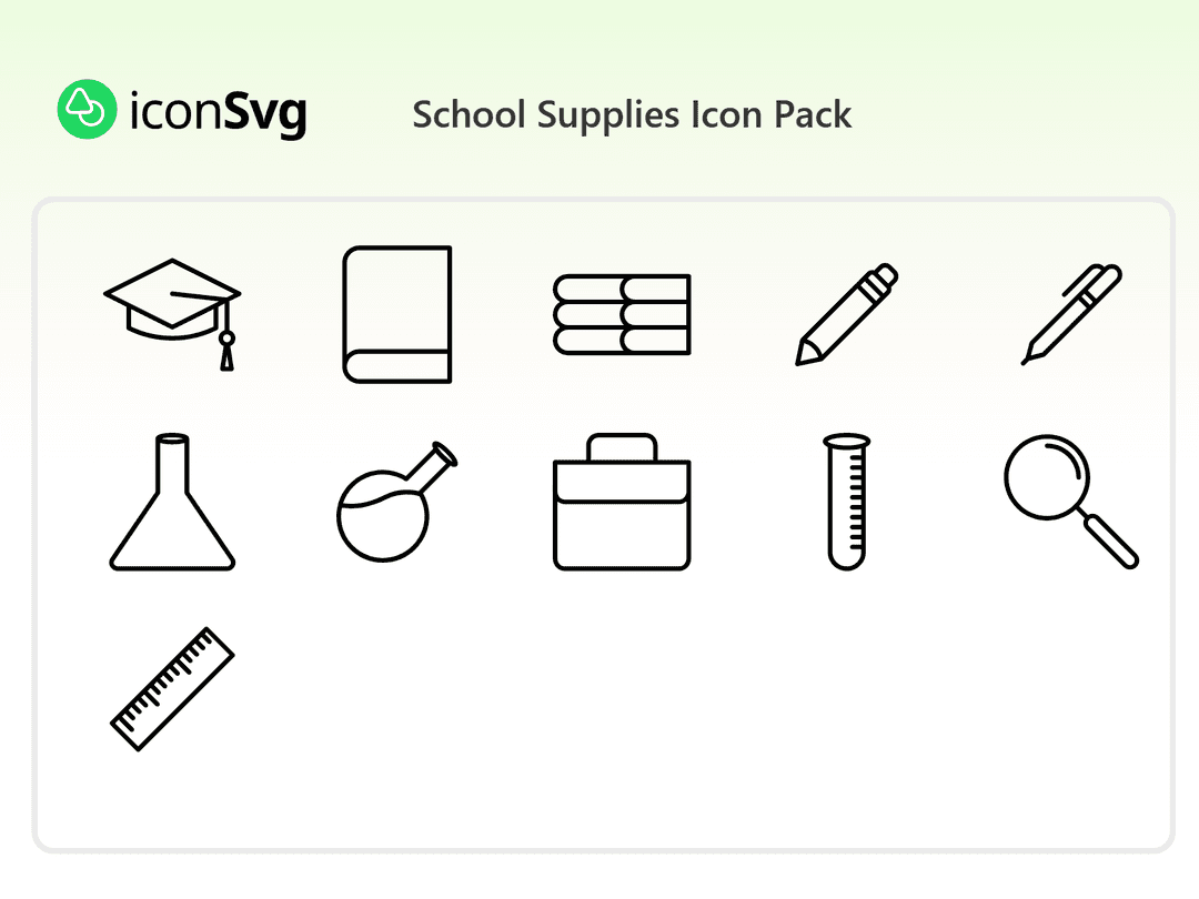 Schulbedarf SVG Symbol paket
