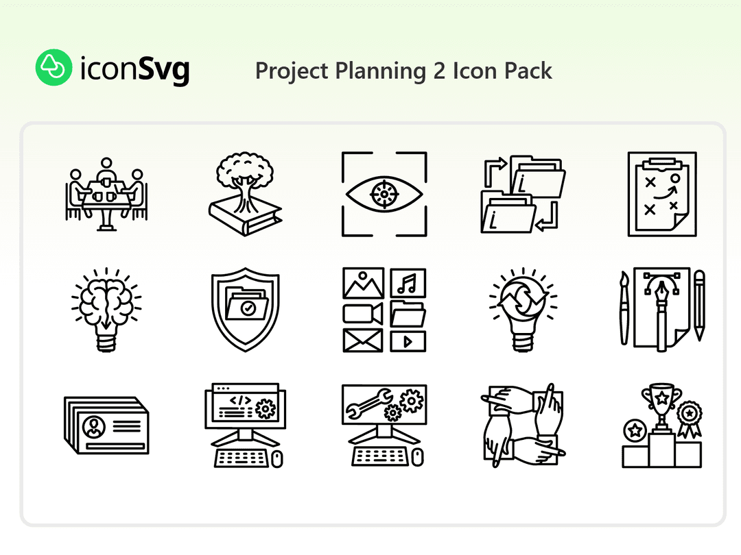 Projektplanung 2 SVG Symbol paket