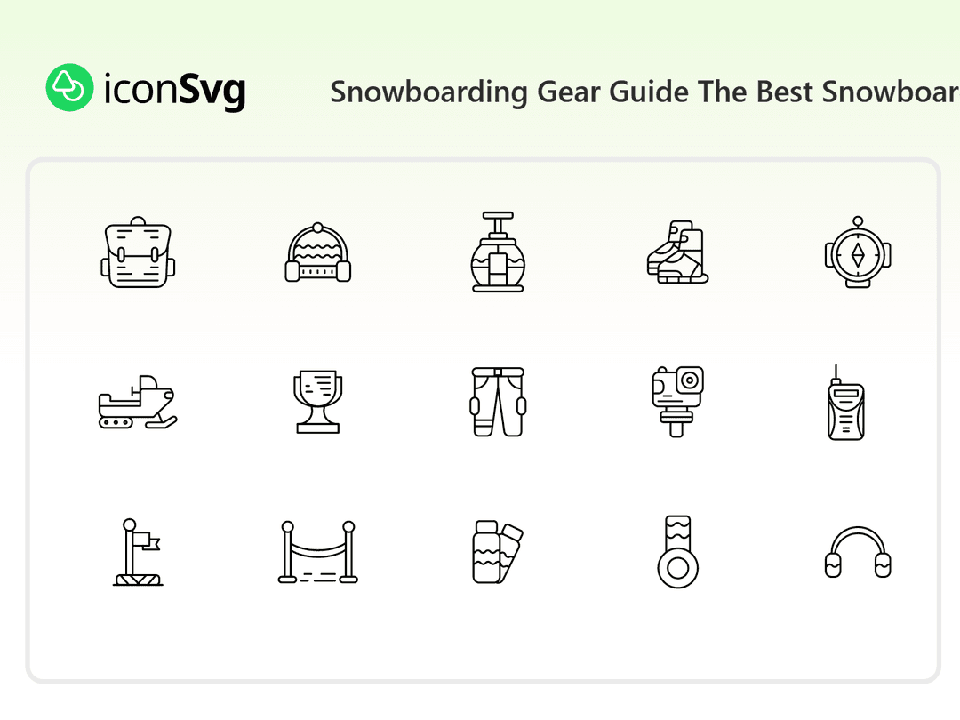 Snowboarding Gear Guide Die besten Snowboarding SVG Symbol paket
